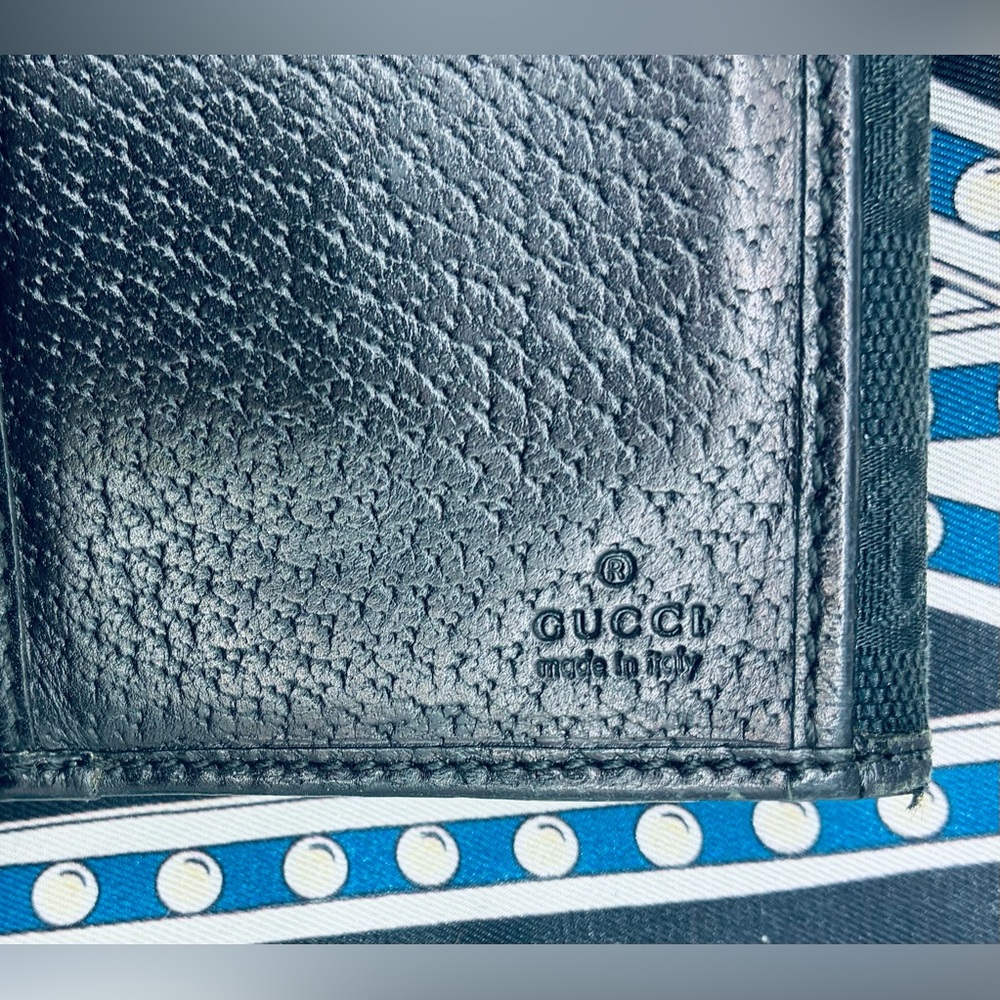 Gucci Black GG Canvas and Leather Princy Flap Continental Wallet Sherry Line bow - Picture 3 of 8